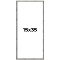 15x35 Frame Silver Grey Distressed Solid Wood Picture Frame | 0.75 Inch Moulding Width | Interior