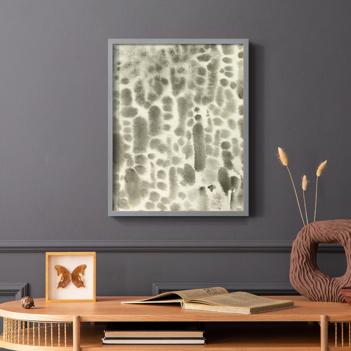 Watercolor Metric I Framed Print in Gray Solid Wood 16 x 20 Framed Print