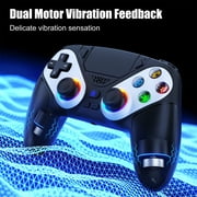 LED Wireless Controller for PS5, Compatible with PS5 Pro/Slim/PC, Dual Vibration, Macro/Turbo, 3.5mm Audio Jack, 6-Axis Motion with Speaker