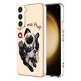 thumbnail image 2 of Funda para Samsung Galaxy S23+ 5g con galvanoplastia de doble cara IMD y soporte para anillo (sonrisa), 2 of 5