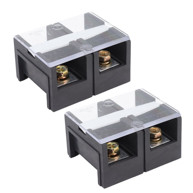 Wire Barrier Block Terminal Strip Reusable Double Rows Covered Terminal Strip 2pcs TC Fixed with Cover for Machines for Electronic Circuits