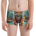 thumbnail image 5 of Yiaed Pond Meditating Tiger Print Boys' Boxer Briefs Cotton Casual Stretch Comfort Boys Boxers - Kids Boxer Briefs Underwear for Boys (6-18)-Medium, 5 of 5
