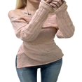 thumbnail image 3 of Women Irregular Sweater Off-shoulder Knitwear and Halterneck Tops, 3 of 7