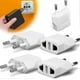 thumbnail image 1 of European Plug Adapter, Europe Power Plug Adapters, Travel Power Plug Universal Power Outlet Wall Plug Converter Input Europe/asia Plug (5 Pcs, Whi, 1 of 5