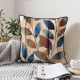 thumbnail image 6 of Velvet Rimmed Pillowcase Is Not Easy To Open Line Deformation Invisible Zipper Opening And Closing Only Pillowcase Does Not Contain Pillow Core Abstract Leaves (7) 20"X20", 6 of 8