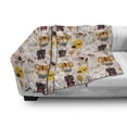 thumbnail image 3 of Cartoon Soft Flannel Fleece Throw Blanket, Style Animal Caricatures Very Jungle Inhabitants Pattern Snowy Forest, Cozy Plush for Indoor and Outdoor Use, 70" x 90", Multicolor, by Ambesonne, 3 of 6