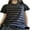 Blue, variant on Rdhnmea Women's Striped Tops Short Sleeve Round Neck Loose Fit T-shirt
