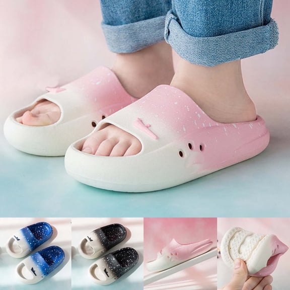 THDHVS Toddler Slippers,Slippers for Girls,Kids Dinosaur Print Slippers with Non-Slip Sole Soft Flexible for Indoor Play and Household Comfortable Pink 5-6 Years