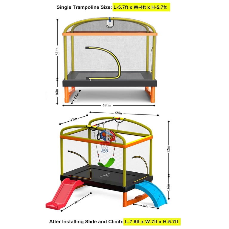 yunn⭐︎kids LIFE 4点 YORIN Trampoline for Kids, 55'' Toddler Mini