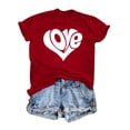 thumbnail image 2 of UQJfacai Womens Love Heart Graphic Shirt Valentines Crewneck Short Sleeve Tee Tops Couple Matching Casual Valentine T-Shirt, 2 of 6