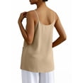 thumbnail image 2 of OGLCCG Womens Camisole Tank Tops Causal Cotton Linen V-Neck Sleeveless Tops Lightweight Summer Loose Fit Spaghetti Strap Cami Shirts,XXL,Khaki, 2 of 7