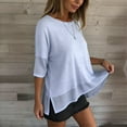 thumbnail image 5 of Womens Tops Under $10 Women Breathable Fitness Sports T-Shirt Tops Loose Gym Sports Short Sleeve Shirt Women Sportswear Workout Clothes Blue XXL, 5 of 6