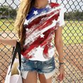 thumbnail image 1 of iTNHFP Chemises pour Femmes Décontractées Élégantes Chemises d'Été Imprimées Col Rond Manches Courtes Tee Tops Amples Tunique Blouse, 1 of 3