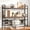 Brown, variant on VECELO 2-Tier Desktop Storage Organizer Shelf, Desktop Bookshelf with Grid Panel, 45.3 Inch Wide Storage Shelving Unit for Home Office, Brown