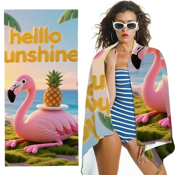 RKSupls Quick Dry Sand-Free Large Pool Beach Towel for Travel Camping
- Pink Tropical Tropical Print, Suitable for Bathroom, Beach, Soft Super Absorbent- 30x60 in