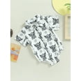 thumbnail image 4 of Western Baby Boy Clothes Cow Print Shirt Romper Short Sleeve Lapel Button Bodysuit Cowboy One Piece Gentleman Outfit, 4 of 8
