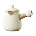 thumbnail image 1 of Tetera de cerámica Infusor de té, tetera de hojas de té florecientes y sueltas, calentador de leche, tetera para senderismo, cocina, Camping al aire 700ml Blanco Macarena Tetera, 1 of 8