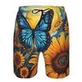 thumbnail image 3 of Pofeuu Colorful Cloud Butterfly Sunflower Prin Men's Swim Trunks Quick Dry Bathing Suit Swimming Board Shorts Mesh Lining Beach Swimwear-Large, 3 of 6