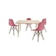 thumbnail image 1 of Comedor Murcia Rectangular 120x70 con sillas rosas para 4 personas, 1 of 1