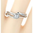 thumbnail image 2 of 10K White Gold Round Solitaire Bridal 1/4ctw Diamonds Split Sides Bypass Style, 2 of 2