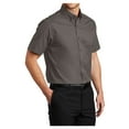 thumbnail image 4 of Mens Short Sleeve Easy Care Cotton/Polyester Shirt Bark X-Small, 4 of 6