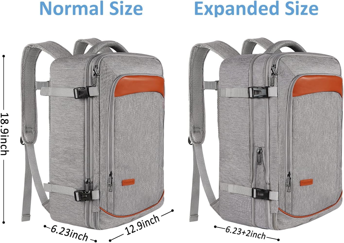 Vancropak Carry on Backpack, 40L TSA Expandable Travel Backpacks with 3 Packing Cubes for Adults, Water Resistant