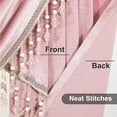 thumbnail image 5 of VOGOL Wide Pink Velvet Valance - 138"W Waterfall Swag with Vintage Beaded Tassels, Soft & Thick for Bedroom & Living Room, 5 of 7