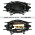 thumbnail image 6 of MKP Womens Satchel Female Handbags Two Tone Vegan Leather Shoulder Bag with Wallet 2pcs Set, 6 of 7
