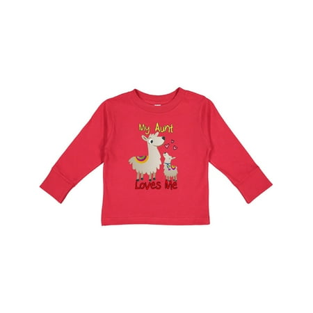 

Inktastic My Aunt Loves Me Llama Gift Toddler Boy or Toddler Girl Long Sleeve T-Shirt