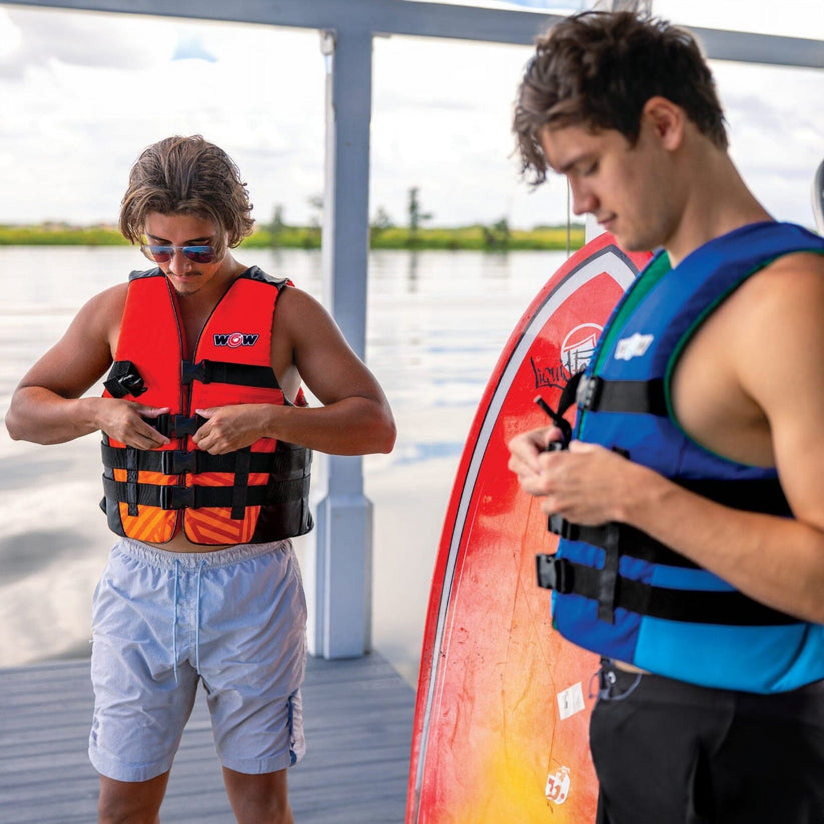 WOW Sports Polyester Life Vests S/M Blue, USCG Approved, Boating, Swimming, Watersports