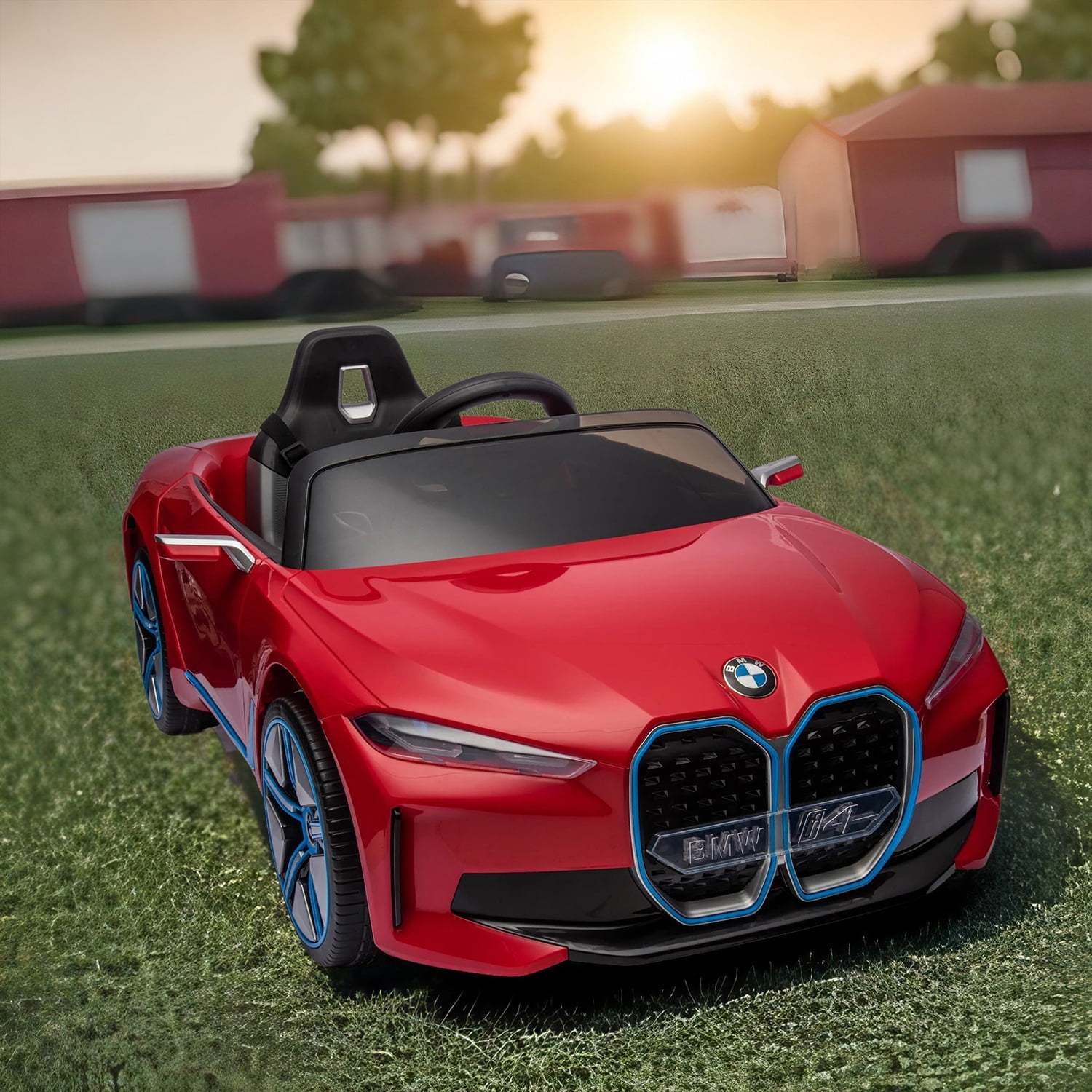 CIPACHO Licensed BMW I4, 12v Kids Ride On Car with 2.4G Parents Remote Control, Electric Car for Kids, 3 Speed Adjustable, USB, MP3, Bluetooth, Red