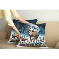 thumbnail image 2 of Ambesonne Rustic Throw Pillow Cover 2 Pack, Ethnic Night Woods Moon Cow, 16", Petrol Blue and Burnt Sienna, 2 of 7