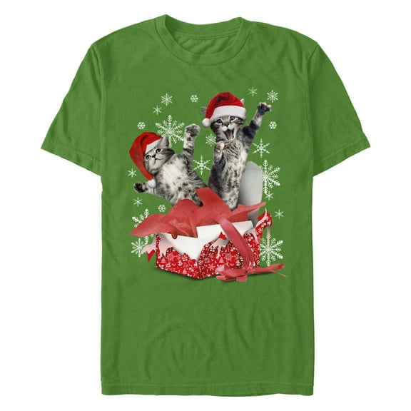 Men's Lost Gods Kitten Ugly Christmas Sweater Gift Surprise Graphic T-Shirt