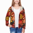 thumbnail image 3 of Cauagu Colorful Vintage Floral Pattern Print Sun Protection Jacket for Teen,Full-Zipper Long Sleeve Sun Shirts with Pockets UV Hoodie Shirts Outdoor Athletic Jacket-XX-Large, 3 of 7