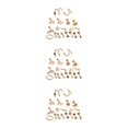 thumbnail image 4 of maskred 17Pcs Stylish Stainless Steel Ear Earrings Jewelry Nose Rings Rose Gold 3Set, 4 of 6