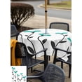 thumbnail image 5 of Outdoor Tablecloths with Umbrella Hole & Zipper, Teal Green Floral 54x54 Inch Square Tablecloths, Abstract Botanical Flower Leaf Artwork Waterproof Table Cloth, Patio/Pool/Picnic Table Covers, 5 of 8
