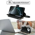 thumbnail image 6 of Furiet Argyle Wallet Case for iPhone 17 Pro Max 6.9 inch with Wrist/Shoulder Strap Card Slots Zipper Purse PU Leather Stand Phone Cover for i Phone17 17Pro i17 ProMax 17ProMax Women Girls Black, 6 of 8