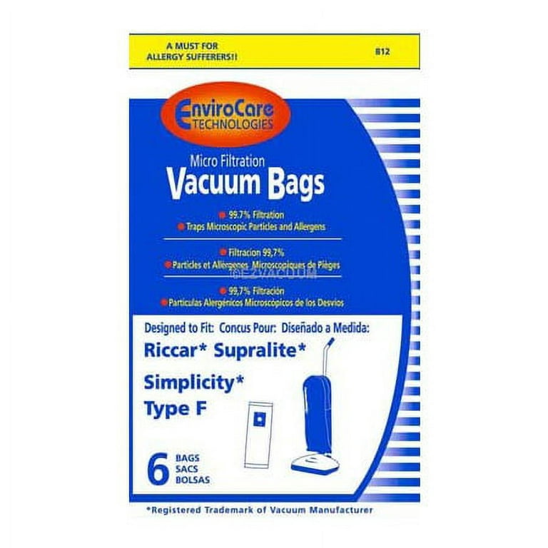 Riccar RSLP Supra Lite Plus Canister Vacuum Bags
