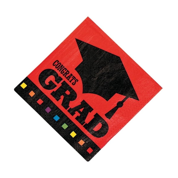 Congrats Grad Lunch Napkins - Party Supplies - 16 Pieces
