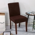 thumbnail image 3 of Housse de Chaise - Housse de Chaise en Polyester Brossé à Haute Élasticité, Protection Douce et Confortable pour Chaise de Salle à Manger, Brun, JKODE, 3 of 8