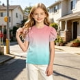 thumbnail image 6 of ATOGUTA Girls Tee Shirts Graphic Tees Short Sleeve Tshirts Crewneck Cute Summer Casual Basic Tops for Kids Teen Size 4T-15, Mint Green, 6 of 6