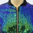 thumbnail image 5 of Womens Jackets Sequin Baseball Jacket Long Sleeve Front Zip Bomber Blazer Glitter 2025 Trendy Outfits, 5 of 6