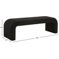 thumbnail image 3 of SAFAVIEH Couture Caralynn Solid Linen Modern Bench, Black, 3 of 6