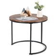 thumbnail image 6 of Topbuy Modern Storage Round MDF Steel Coffee Table with User Guide, Rustic Brown, 6 of 8
