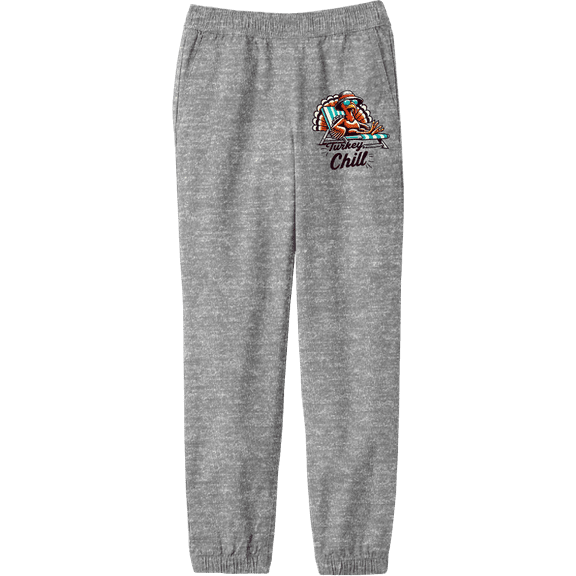 Thanksgiving Turkey Chill Adult Heather Gray Jogger Pants-Medium