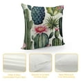 thumbnail image 4 of RUIYC  Pack of 2 Decorative Square Throw Pillow Covers Cushion Case  Green Blue Cacti Flower Soft Pillowcase Pillow Sham Protector for Bed Sofa Couch Home Decor, 4 of 5