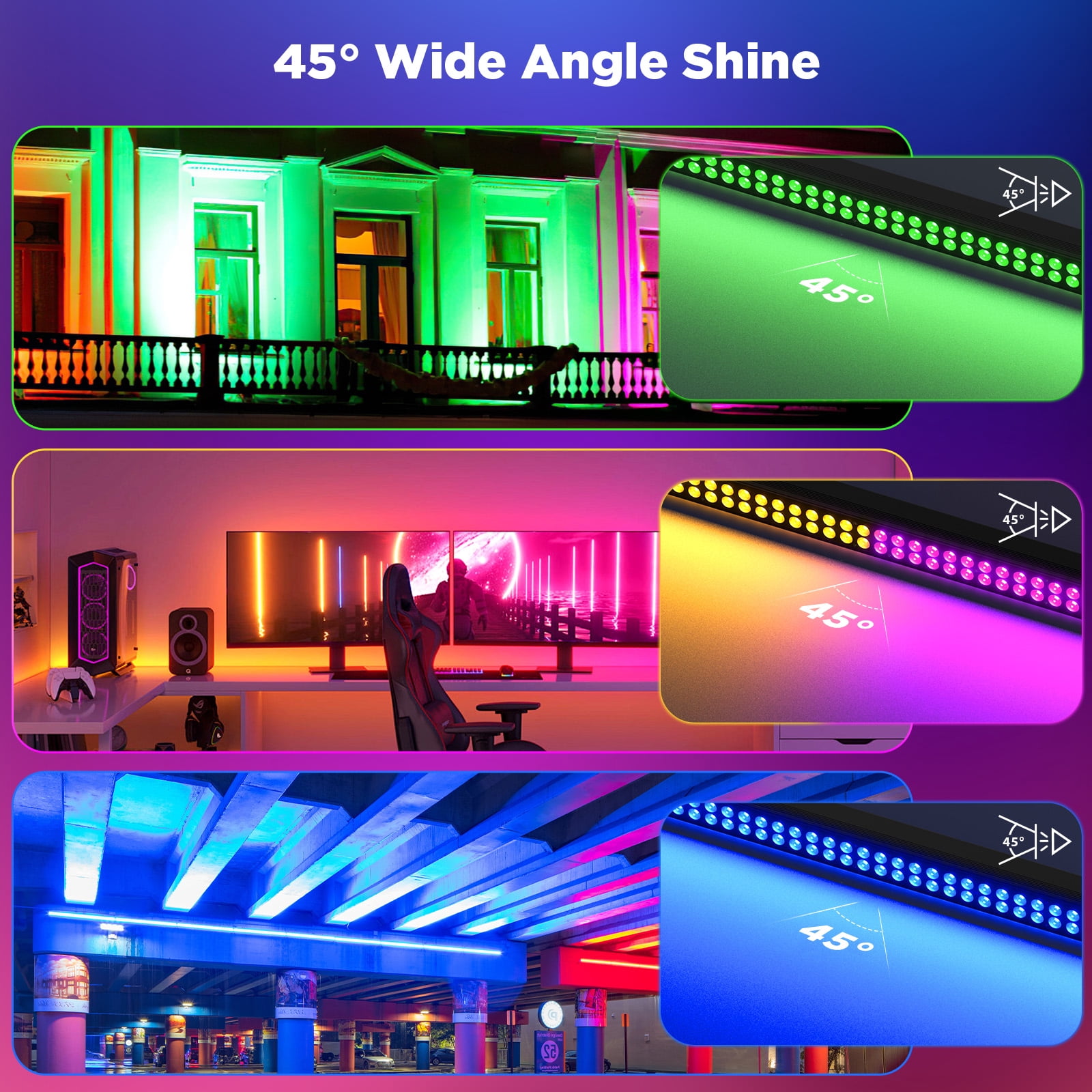4-Pack 80PCS RGB LED Stage Light – Wall Washer with Marquee Effect, Jump, Gradient, Sound Mode & DMX Control for Pub, Party, KTV