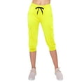 thumbnail image 2 of ALWAYS Cargo Capri Joggers for Women - Super Soft Casual Lounge Yoga Pants Neon Lime 2XL, 2 of 6