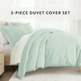 thumbnail image 5 of Noble Linens 3-Piece Aqua Duvet Cover Set, King/ Cal King, 5 of 9