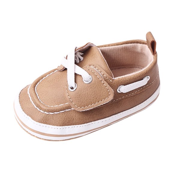 Krdevn Toddler Boys Girls' Boat Shoes, Stitch & Lace Detail Adjustable Hook and Loop Strap Soft Sole Non- Casual Loafers for Spring Summer,Sizes 12-18 Months